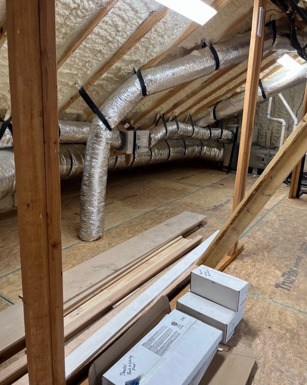 Attic ductwork during a post-construction clean