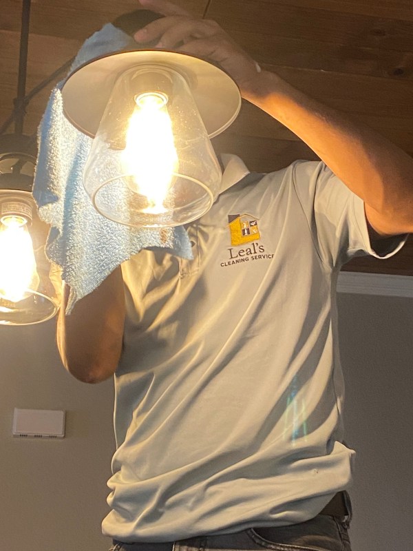 Cleaning a glass light fixture
