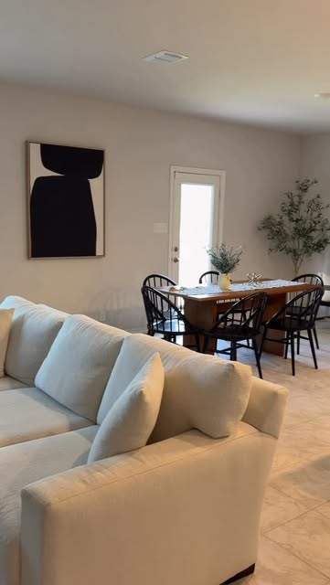 Living and dining room after a clean